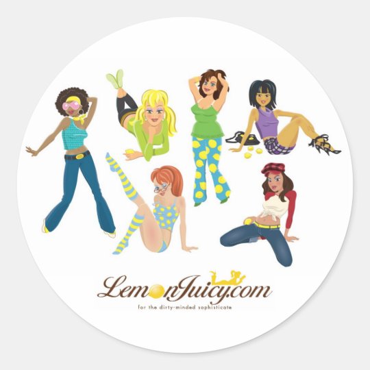Lemon Juicy Gals Classic Round Sticker Lemon Juicy Gals Classic Round Sticker