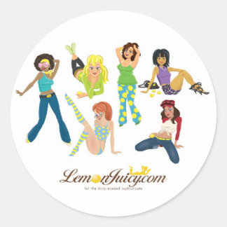 Lemon Juicy Gals Classic Round Sticker