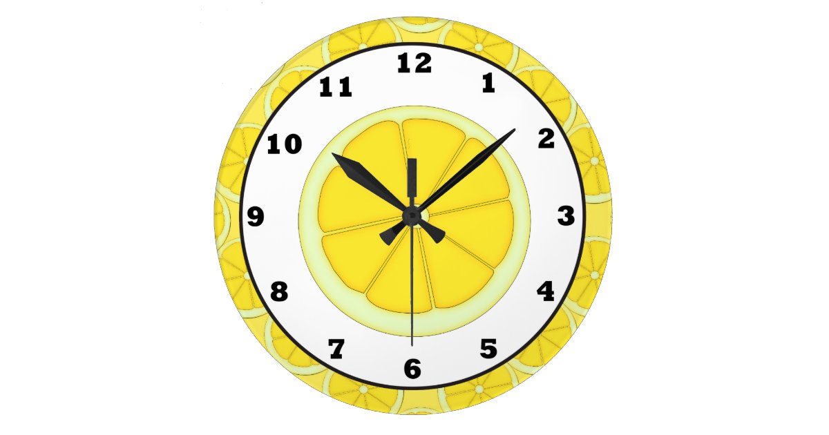 Lemon Kitchen clock Zazzle