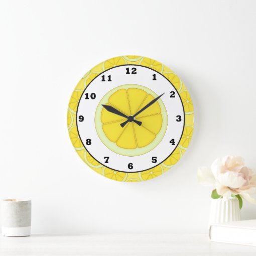 Lemon Kitchen clock Zazzle