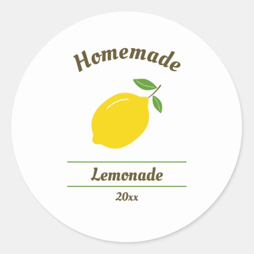 Lemon Label Sticker for Homemade Lemonade or Jam