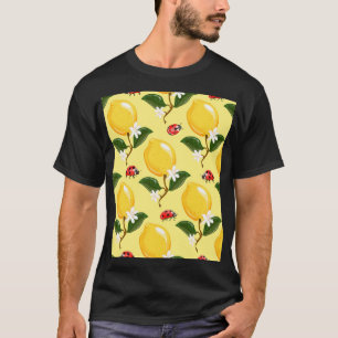 Lemon Ladybug: Tropical Yellow Pattern. T-Shirt