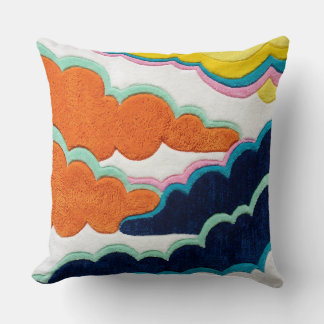 Lemon Lagoon Throw Pillow Summer Abstract Rug Look