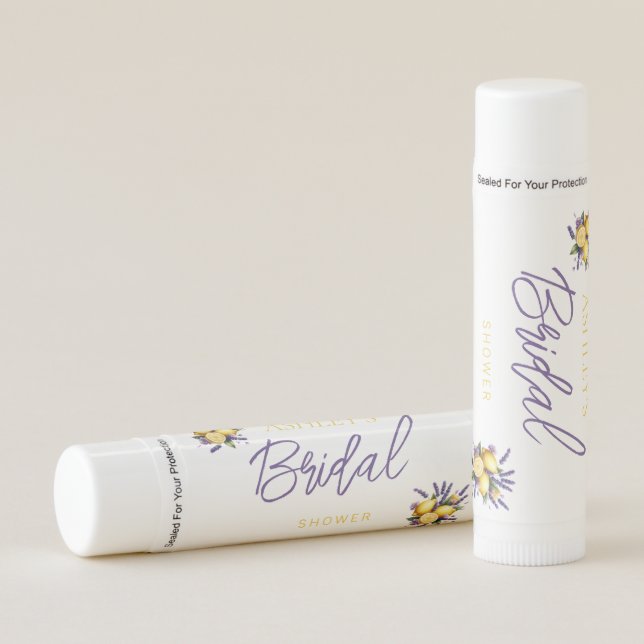 Lemon Lavender Bridal Shower Lip Balm (Front)