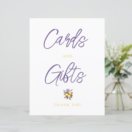 Lemon Lavender Cards and Gifts Sign