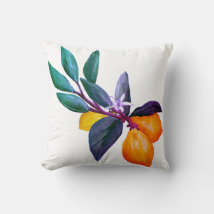 Lemon Leaf Pillow   Artistic Citrus Garden 