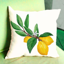 Lemon Leaves Citrus Yellow Green Leaf Watercolor