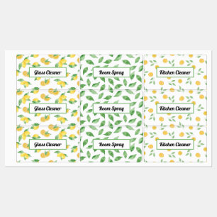 Lemon & Leaves Essential Oil Spray Bottle Labels