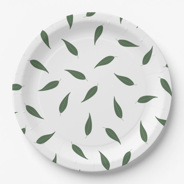 Lemon Leaves Paper Plates (Front)