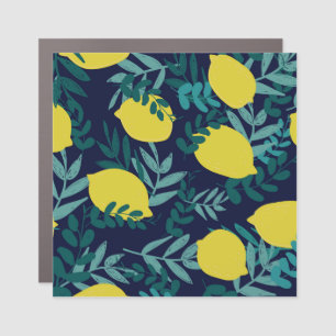 Lemon leaves: vintage illustration background. car magnet