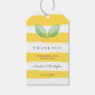 Lemon Leaves Yellow & Green Wedding Thank You Gift Tags
