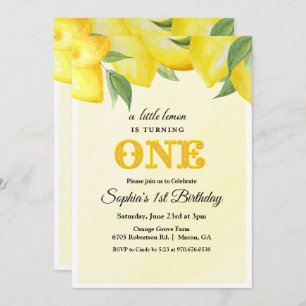 Lemon Lemonade First 1st Birthday Invitation