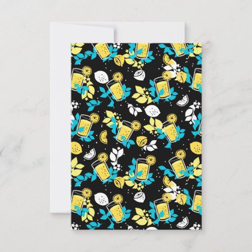 lemon lemonade floral pattern RSVP card