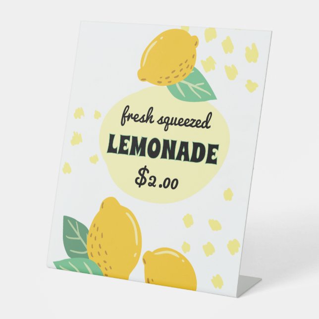 Lemon Lemonade Stand Custom Pedestal Sign (Front)