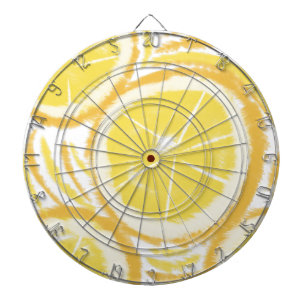 Lemon Lemonade Swirl Tie Dye Pattern Dart Board