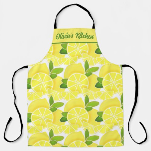 Lemon lemons lemon slices tropical yellow fruit  apron