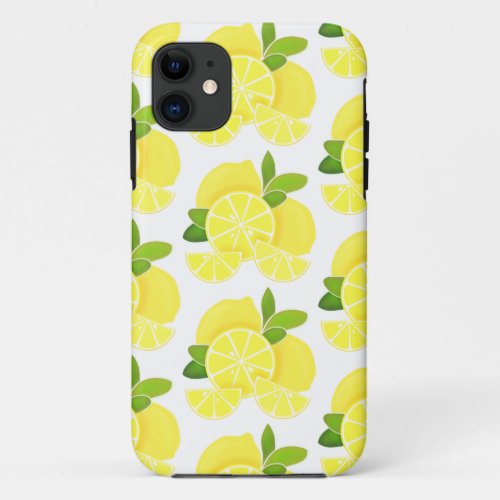 Lemon lemons lemon slices tropical yellow fruit  iPhone 11 case