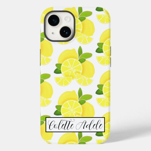 Lemon lemons lemon slices tropical yellow fruit  Case_Mate iPhone 14 case