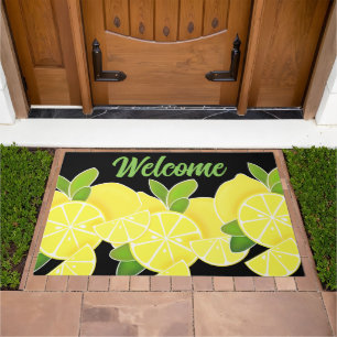 Lemon lemons lemon slices tropical yellow fruit  doormat