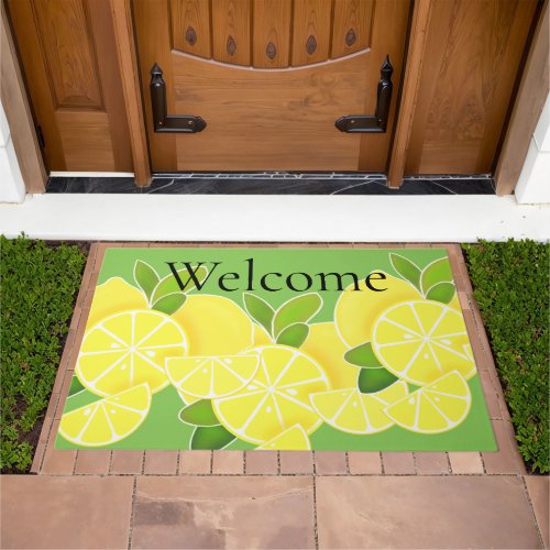 Lemon lemons lemon slices tropical yellow fruit  doormat