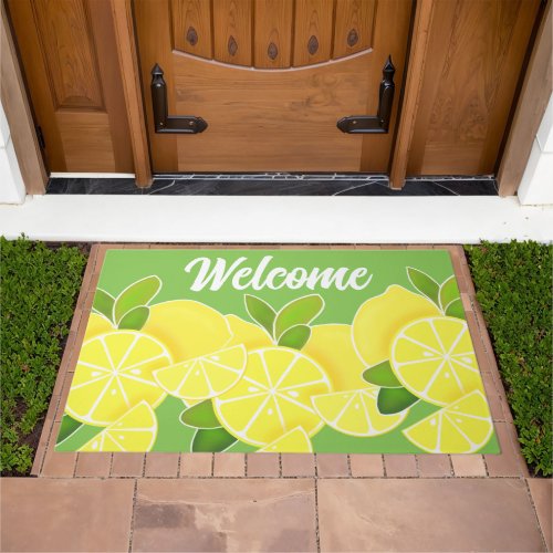 Lemon lemons lemon slices tropical yellow fruit  doormat