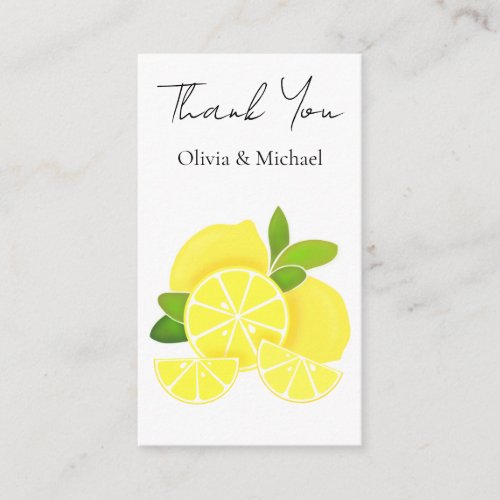 Lemon lemons lemon slices tropical yellow fruit  enclosure card