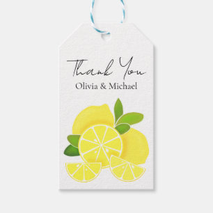 Lemon lemons lemon slices tropical yellow fruit gift tags