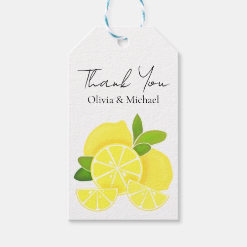 Lemon lemons lemon slices tropical yellow fruit  gift tags