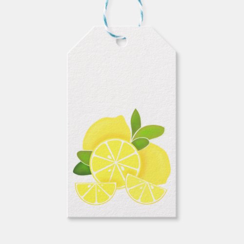 Lemon lemons lemon slices tropical yellow fruit  gift tags