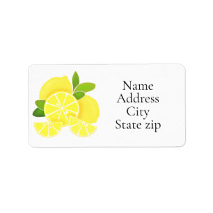 Lemon lemons lemon slices tropical yellow fruit label