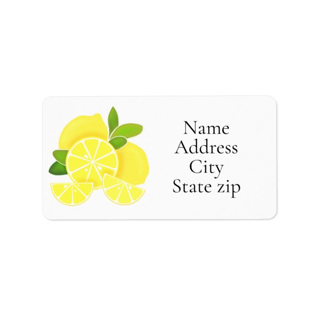 Lemon lemons lemon slices tropical yellow fruit  label (Front)