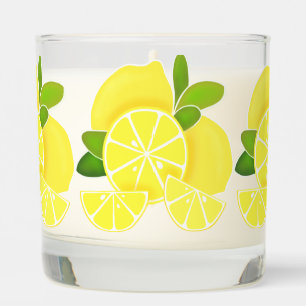 Lemon lemons lemon slices tropical yellow fruit scented candle