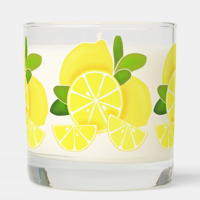 Lemon lemons lemon slices tropical yellow fruit  scented candle (Left)