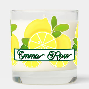 Lemon lemons lemon slices tropical yellow fruit scented candle