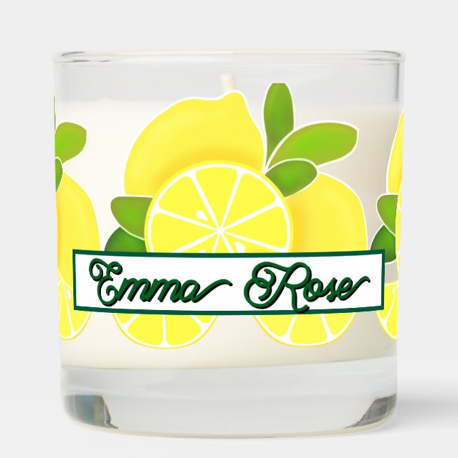 Lemon lemons lemon slices tropical yellow fruit  scented candle (Right)