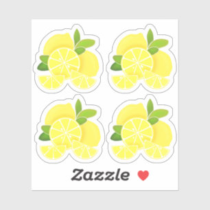 Lemon lemons lemon slices tropical yellow fruit sticker