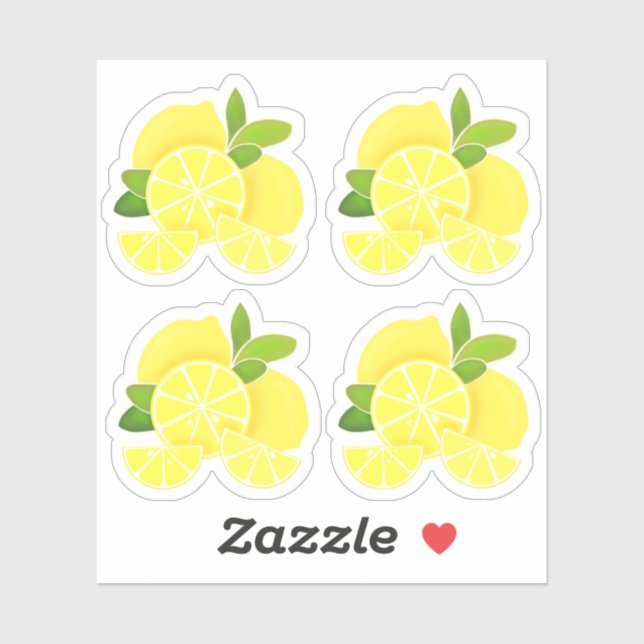 Lemon lemons lemon slices tropical yellow fruit  sticker (Sheet)