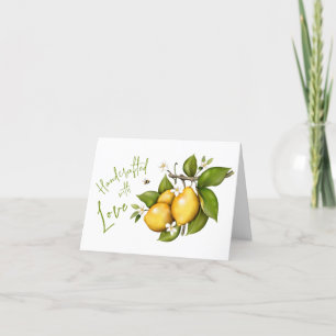 Lemon letterpress thank you card