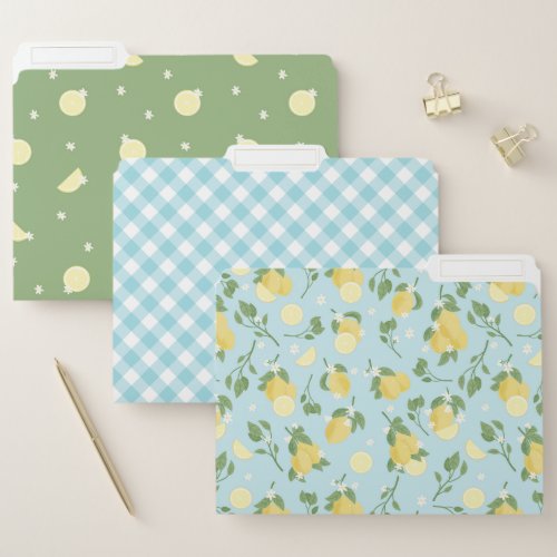 Lemon Light Blule File Folders