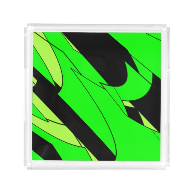 Lemon Lime Abstract Jungle Acrylic Tray (Front)