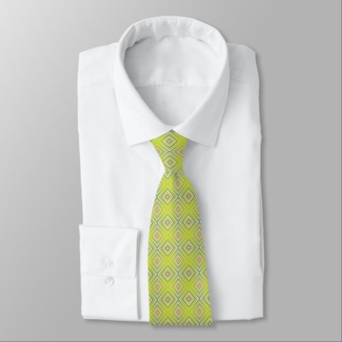 Lemon Lime Alternative Diamond Pattern Neck Tie