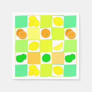 Lemon Lime and Oranges Citrus Fruit Pattern Napkins