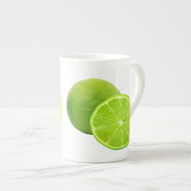 Lemon & Lime Bone China Mug (Front Right)