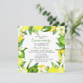 Lemon Lime Citrus Blossom Watercolor Quinceañera Invitation (Standing Front)