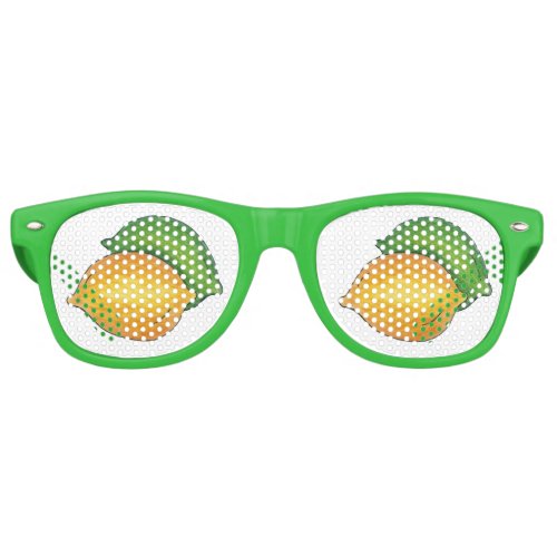 Lemon Lime Citrus Fruit Green Yellow Retro Sunglasses