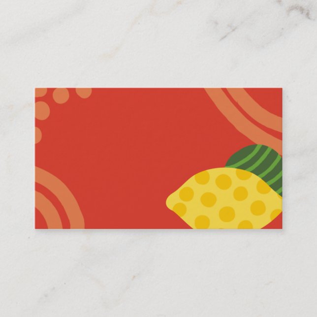 Lemon lime citrus pattern business card (Front)