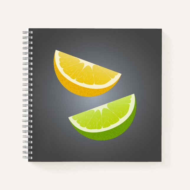 Lemon & Lime Citrus Spiral Notebook (Front)