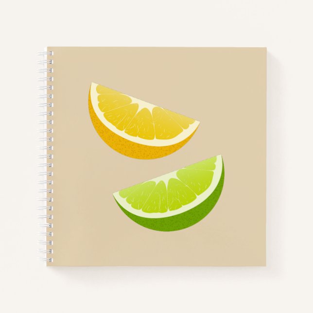 Lemon & Lime Citrus Spiral Notebook (Front)