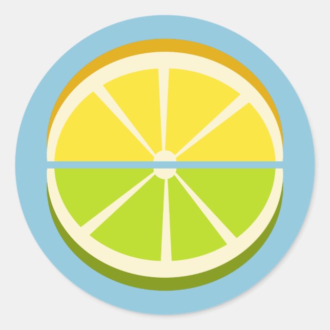 Lemon & Lime Classic Round Sticker (Front)