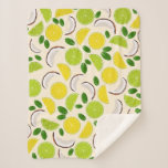 Lemon Lime Coconut And Mint Happy Cheerful Pattern Sherpa Blanket at Zazzle